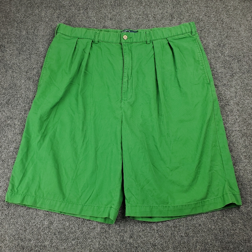 Vintage 90s Polo Ralph Lauren Pleated Tyler Shorts Mens 40T Tall Green Pony Logo